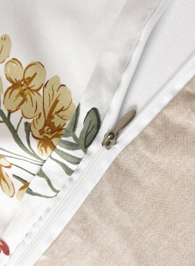 Master Home Textile Cotton Floral Comforter Sets, Fits 120 x 200 cm Single Size Bed, 5 Pcs, 100% Cotton 200 Thread Count, With Removable Filling, Veronica Series - Image 4