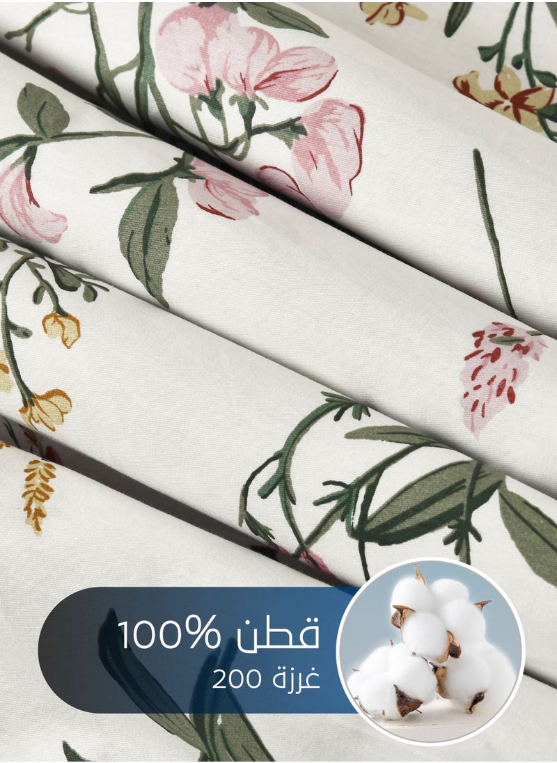 Cotton Floral Comforter Sets, Fits 120 x 200 cm Single Size Bed, 5 Pcs, 100% Cotton 200 Thread Count, With Removable Filling, Veronica Series - pzsku/ZC1D57447952463AEE7A0Z/45/_/1705898849/c56646de-7229-4fc3-a09d-9d19d122dd9d