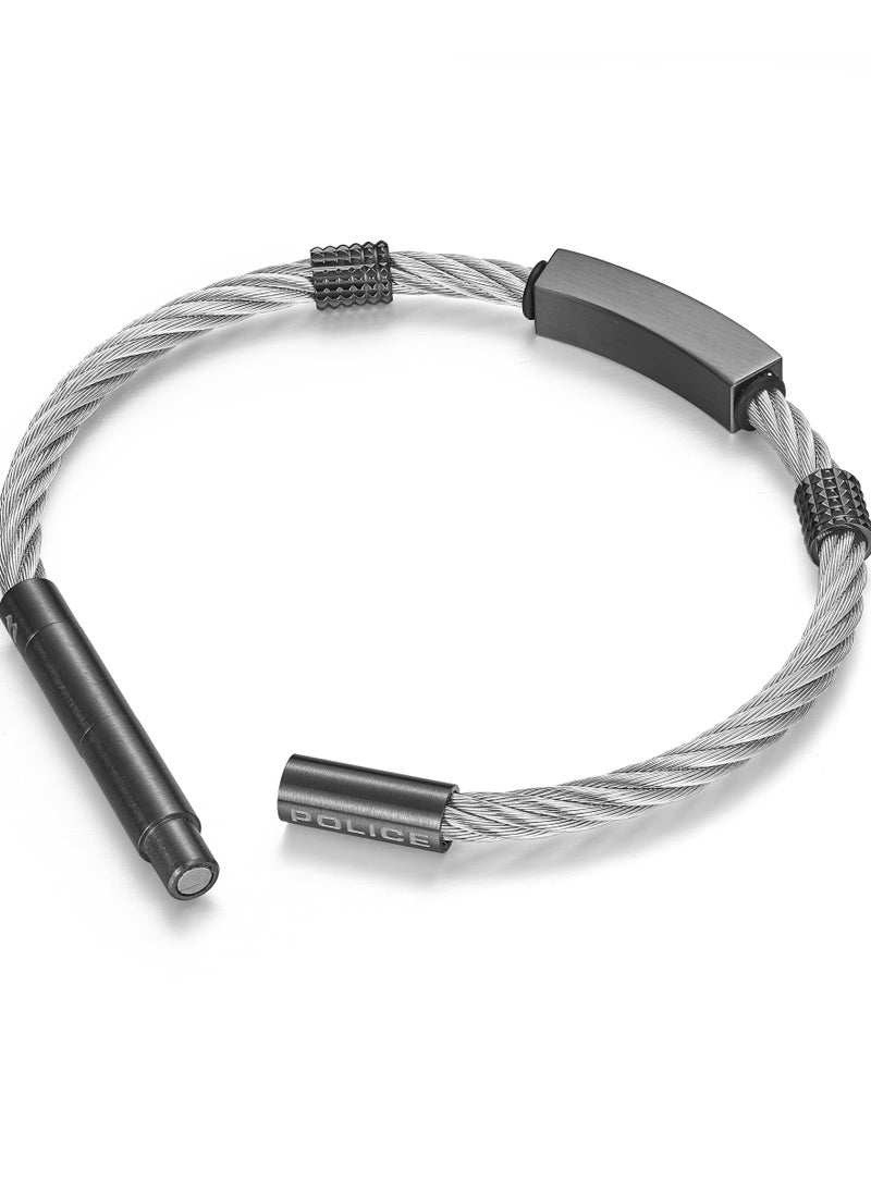 POLICE Quadro Silver/Grey Metal Stainless Steel Gents Bracelet  - Image 3