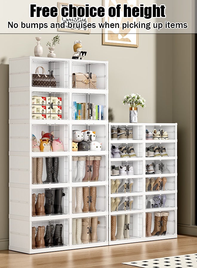 Generic 6-layer shoe box, large integrated long and short boot storage box, plastic transparent shoe rack, large-capacity shoe cabinet storage rack - Image 5