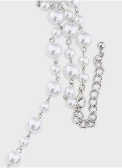 Khizana Statement Pearl Diamante Layered Necklace  - Image 3