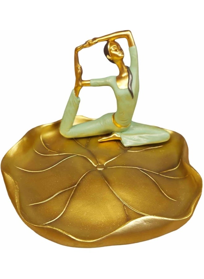 Pose Yoga Figurine Beautiful Girl Sitting on Leaf - Image 2