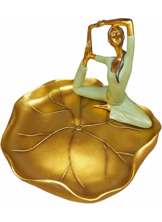 Pose Yoga Figurine Beautiful Girl Sitting on Leaf - Image 4