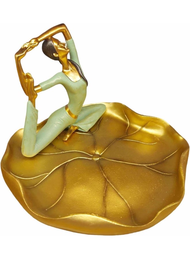 Pose Yoga Figurine Beautiful Girl Sitting on Leaf - Image 3