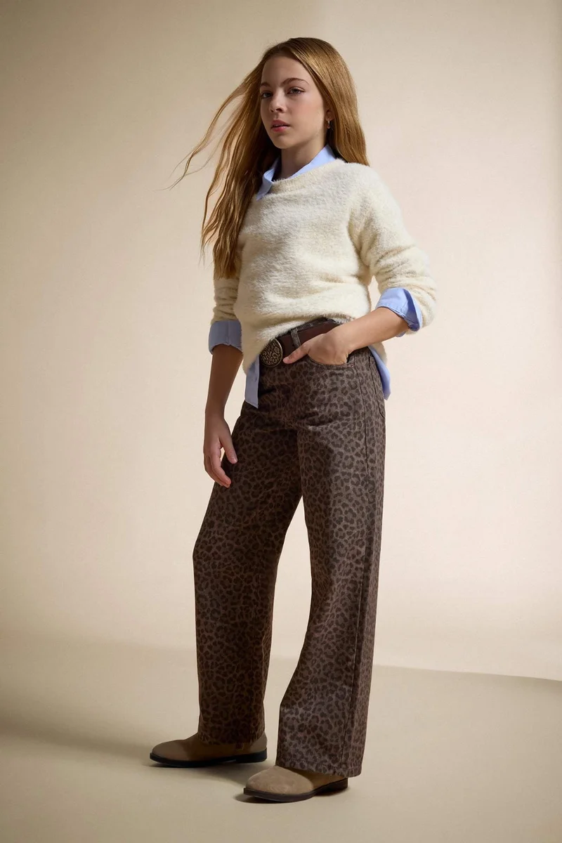 DeFacto Girl Regular Fit Crew Neck Knit Pullover