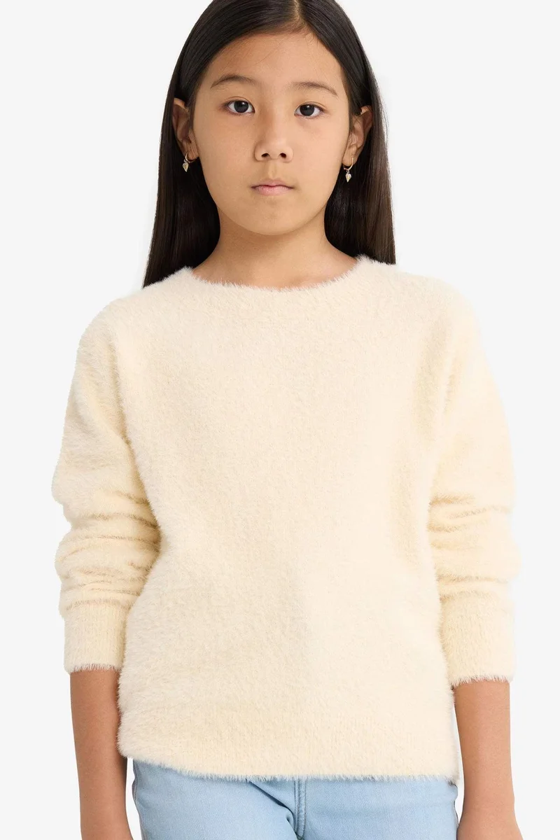 DeFacto Girl Regular Fit Crew Neck Knit Pullover