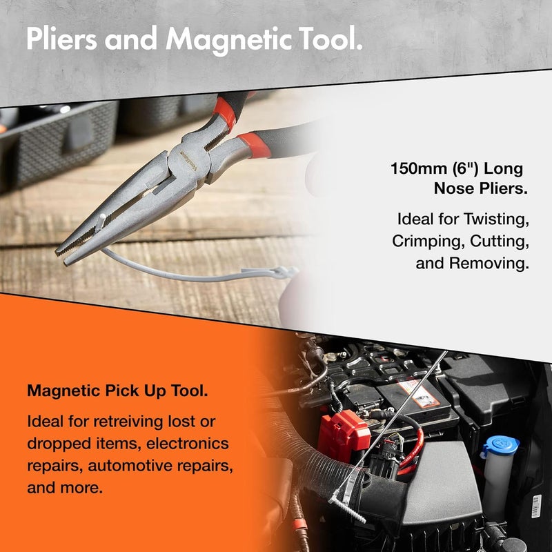VonHaus 53pc Household Tool Set for DIY - Includes Precision Screwdrivers, Claw Hammer, Pliers, Hex Keys, 20 Bits & More - Image 3