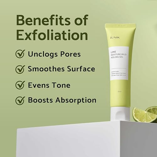 IUNIK Lime Moisture Mild Peeling Gel 3.04 Fl Oz - Gentle Exfoliating Deep Cleansing Glowing - Smooth with AHA & Fruits Complex - Control Sebum Clear Dead Skin Cells Blackheads Pore-Minimizing Vegan - Image 4