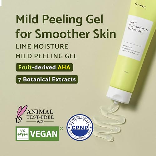 IUNIK Lime Moisture Mild Peeling Gel 3.04 Fl Oz - Gentle Exfoliating Deep Cleansing Glowing - Smooth with AHA & Fruits Complex - Control Sebum Clear Dead Skin Cells Blackheads Pore-Minimizing Vegan - Image 2