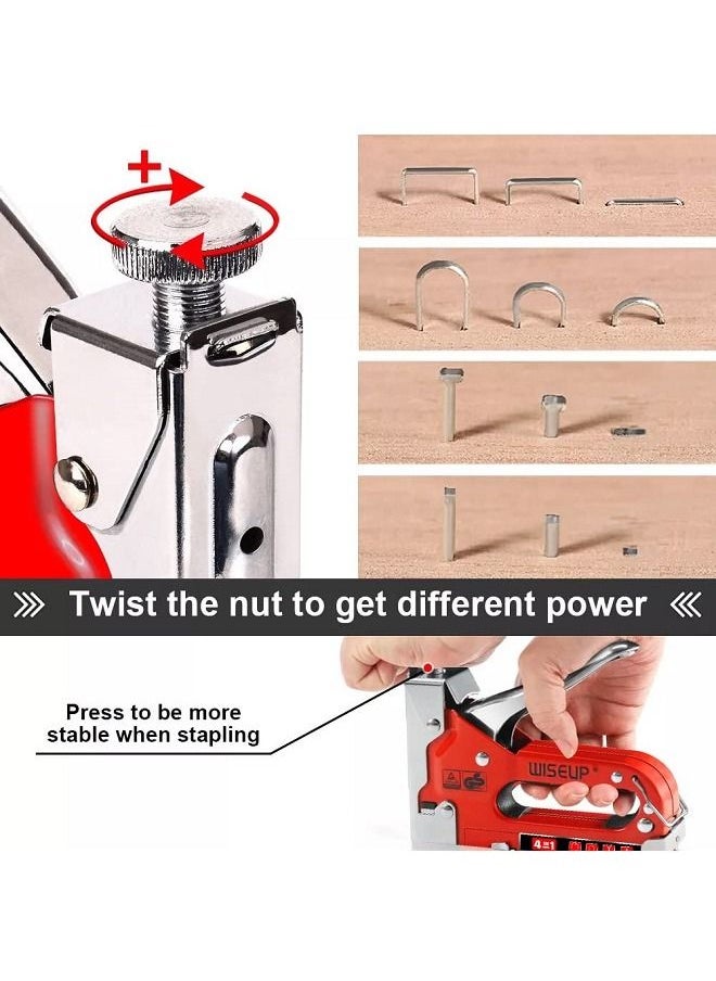 WISEUP - Staple Gun For Wood 4 In 1 Heavy Duty Stapler Gun With Staples 800 Pcs - Image 1