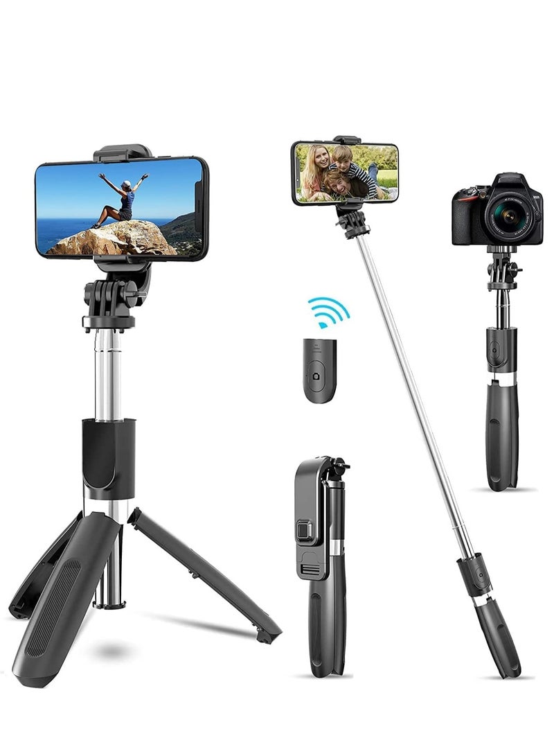 ELTRAZONE Selfie Stick, 3 in 1 Extendable Selfie Stick Tripod with Detachable Bluetooth Wireless Remote Phone Holder for iPhone 12/Xs/iPhone 8/iPhone 11/11pro, Galaxy S10/S9 Plus/S8/Note8, LG - Image 1