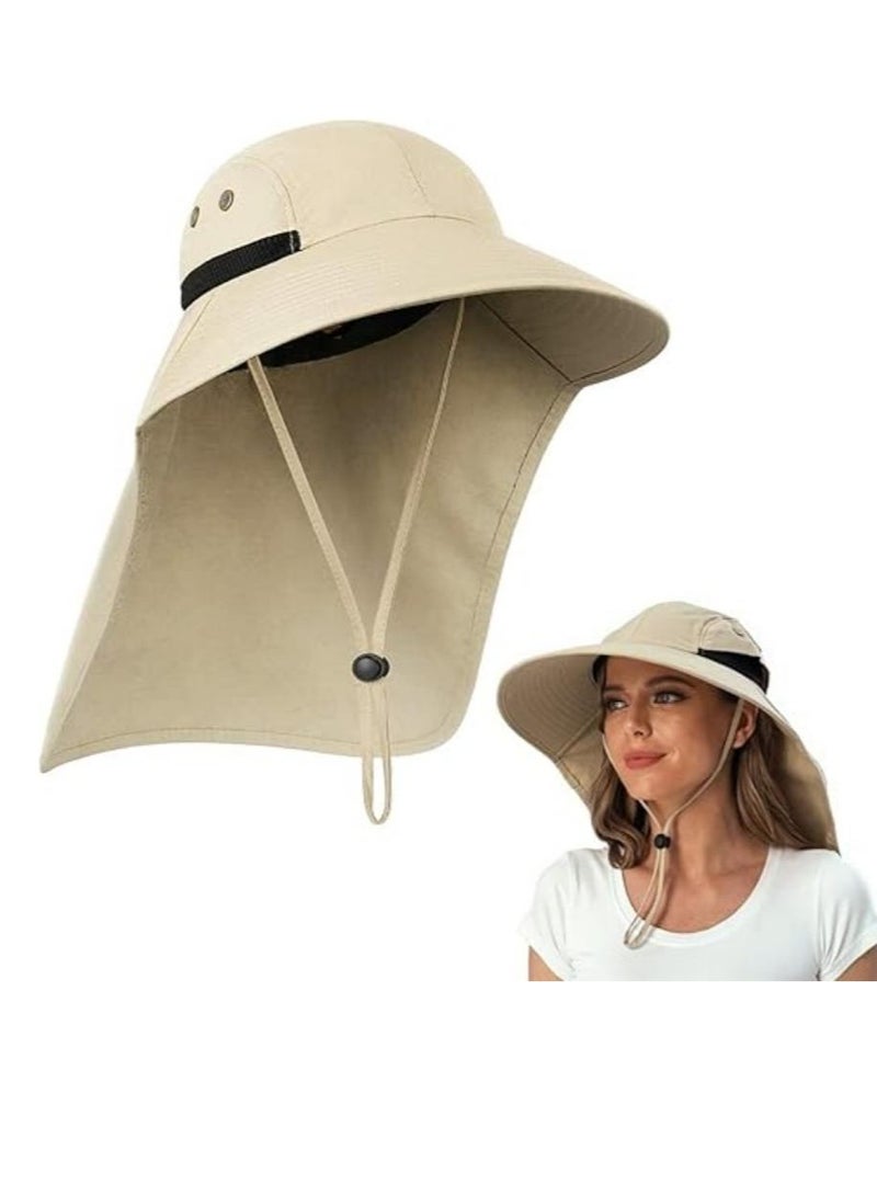 DUNISO Outdoor Sunshade Hat With 50 + UPF Protective Hat, Wide Brim Fisherman's Hat With Neck Flap, Sunscreen, Anti Ultraviolet, Go Out, Fishing, Play, For Men And Women - Image 2