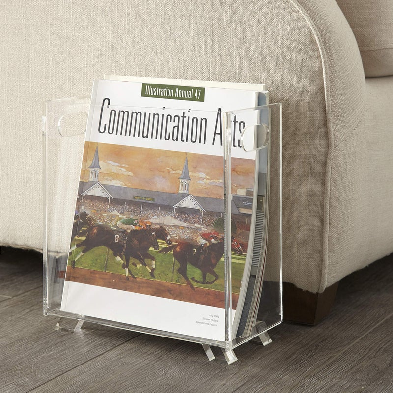 Huang Acrylic Huang Acrylic Clear Magazine Holder or Wastebasket  - Image 2