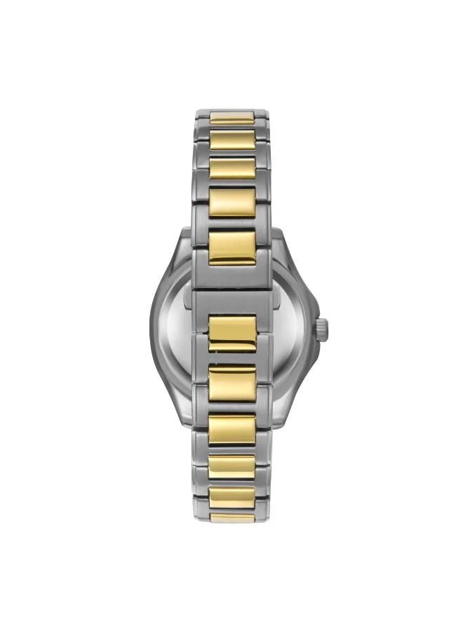 بيفرلي هيلز بولو كلوب BEVERLY HILLS POLO CLUB BP3700C.270 Women Multi Function Display Watch & Metal Strap Silver/Gold