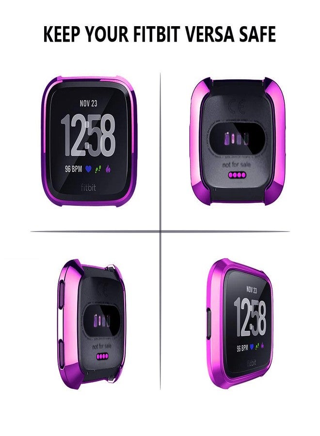 RICHONE [8-Pack] Screen Protector Case Compatible with Fitbit Versa Cover,All-Around Soft TPU Plated Cover Ultra Slim Scratch-Proof Bumper Shell Accessories (8 Colors) - Image 5