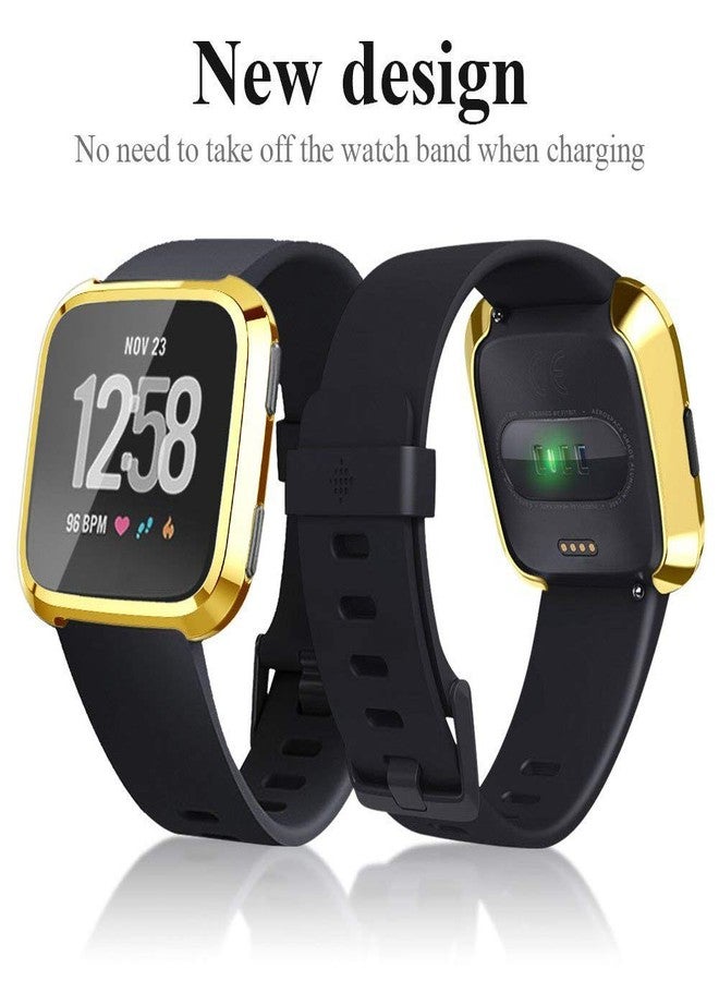 RICHONE [8-Pack] Screen Protector Case Compatible with Fitbit Versa Cover,All-Around Soft TPU Plated Cover Ultra Slim Scratch-Proof Bumper Shell Accessories (8 Colors) - Image 3