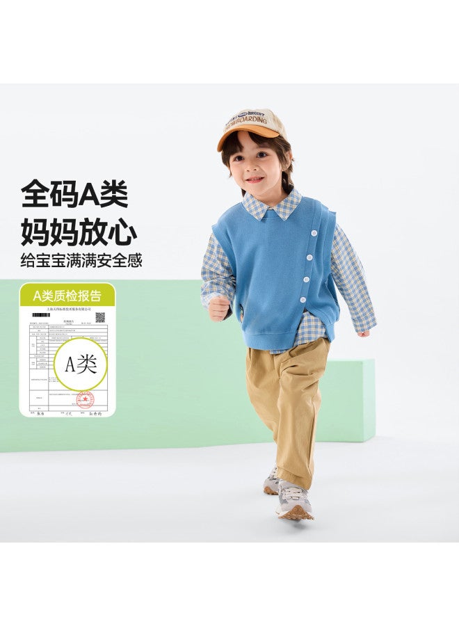 Doodle Home Three-piece Set] Children's Outfit Spring Boys Shirt Vest Pants Spring Girls Clothes Baby Kids' Clothing Trendy - Image 4
