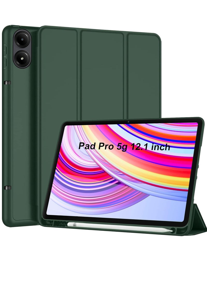 Case Case for Redmi Pad Pro 12.1 inch, Soft Flexible Protective Case Cover for Redmi Pad Pro 12.1 Inch Tablet, Support Auto Sleep Wake - Green - Image 1