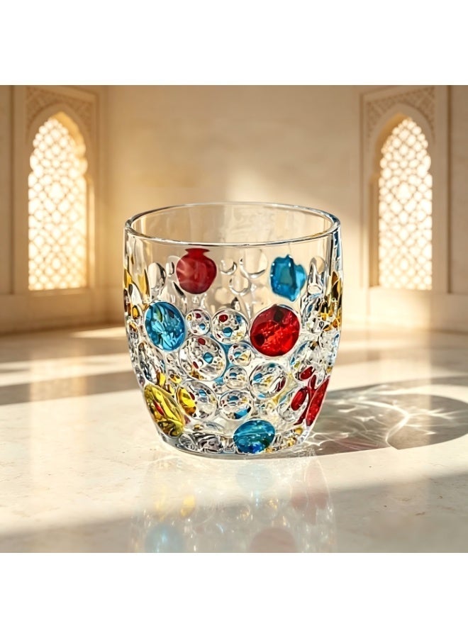 قطعة واحدة من أكواب النبيذ الملونة والأنيقة، وأكواب الويسكي، وأكواب البيرة، وأكواب الماء المطلية بالمينا، وأكواب المشروبات، مع زجاج سميك مرسوم يدويًا، مناسبة للتجمعات العائلية والحانات والمطاعم والمناسبات الأخرى - Image 4