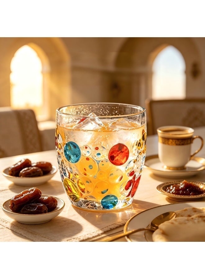 قطعة واحدة من أكواب النبيذ الملونة والأنيقة، وأكواب الويسكي، وأكواب البيرة، وأكواب الماء المطلية بالمينا، وأكواب المشروبات، مع زجاج سميك مرسوم يدويًا، مناسبة للتجمعات العائلية والحانات والمطاعم والمناسبات الأخرى - Image 3