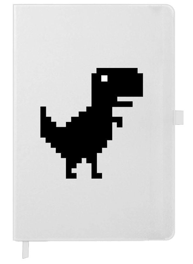 Theodor Designer A5 Thick White Hardcover Notebook Offline Dino - Image 1