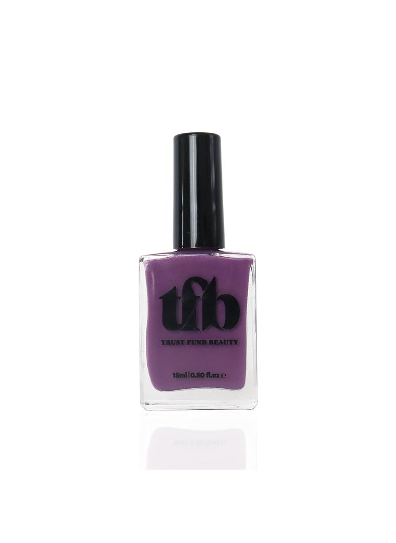 Trust Fund Beauty - Trust Fund Beauty Nail Polish - Slay All Day, Glossy Shine, 15mL, 0.5 fl. oz. Vegan, Cruelty-Free, 21-Free (Creamy Dusty Mid-Tone Purple) - Image 1