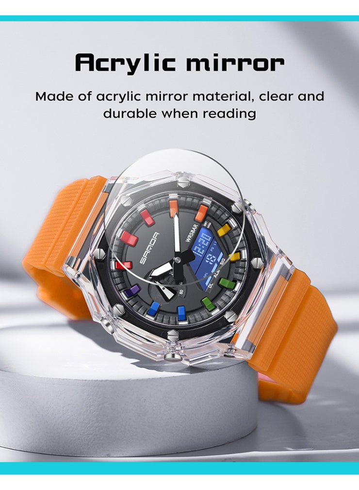 Sanda Watch Men'S And Women'S Fashion Korean Transparent High School Electronic Watch Multi-Functional Luminous Waterproof Live Explosions SANDA 3341 - Image 4