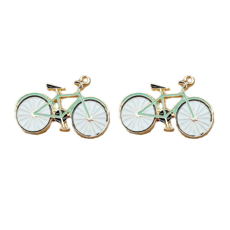 10pcs DIY Ornament Pendants Cartoon Bike Pendants Handmade Craft Pendants Keyring Hanging Decorations - Image 5