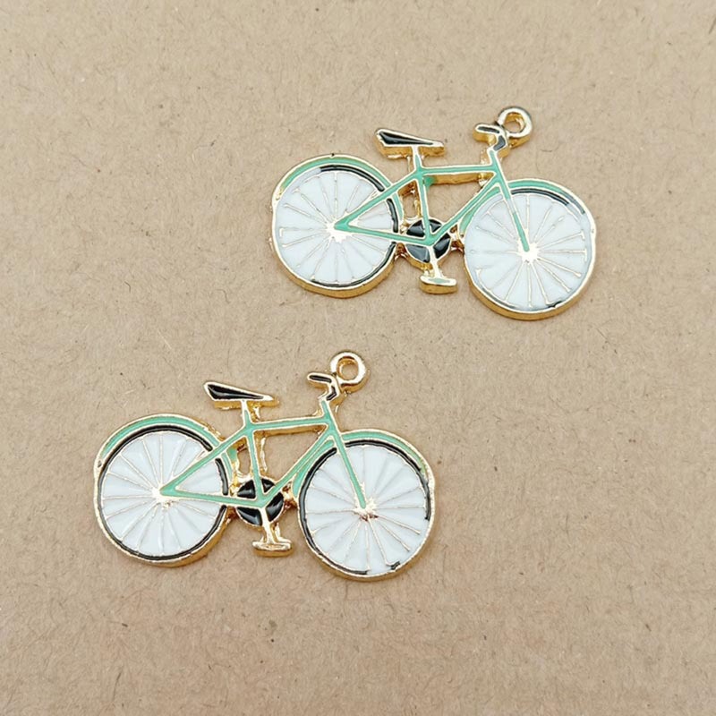 10pcs DIY Ornament Pendants Cartoon Bike Pendants Handmade Craft Pendants Keyring Hanging Decorations - Image 4