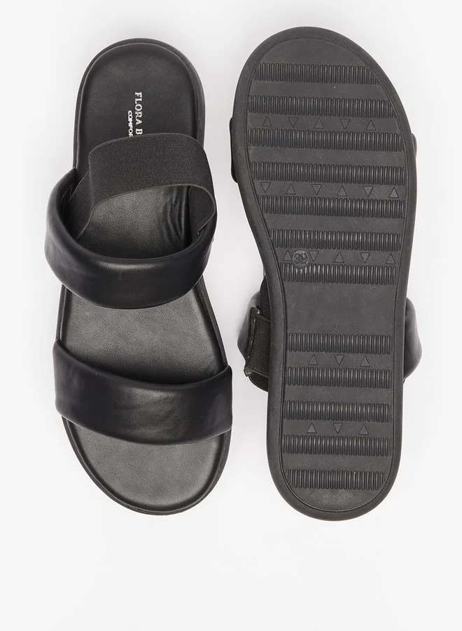 Flora Bella Women Solid Elasticated Back Strap Sandals