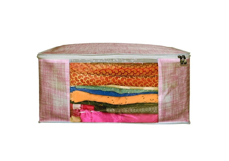 SHAPING FABRIC Non-Woven Garment Cover with Transparent Window & Double Metal Zipper - Dustproof Storage Bag for Sarees, Suits, Jackets, and Shirts - Image 1