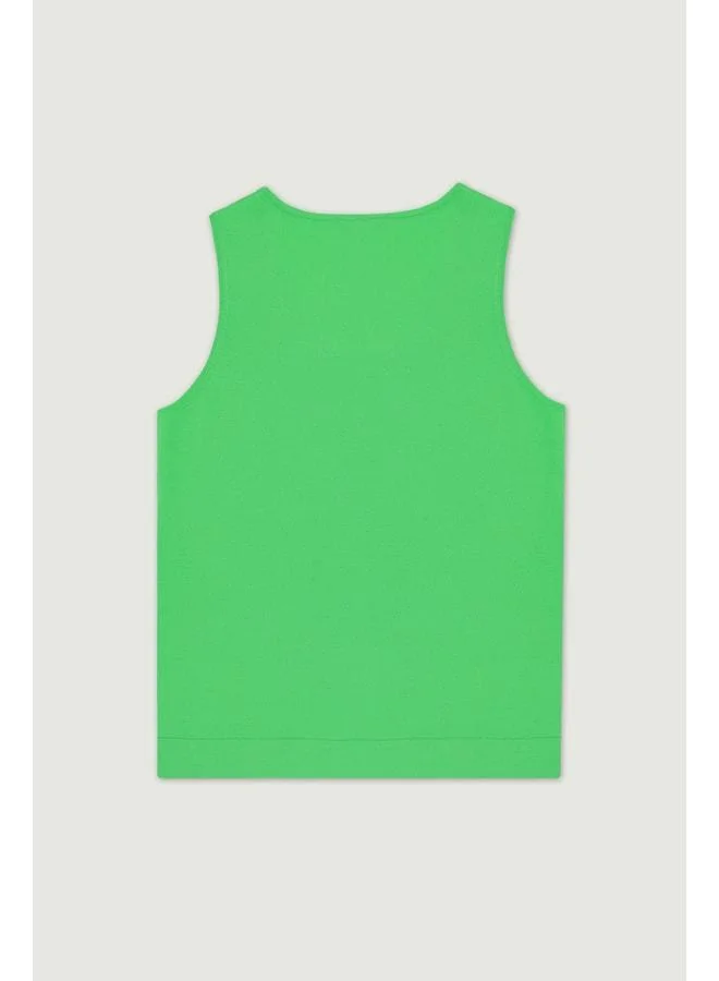 Mısırlı 1951 Sea Green Basic Knit Women's Tank Top