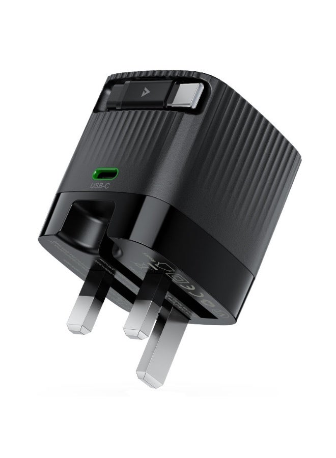 ACEFAST GaN Fast Wall Charger A129 PD65W Fast Charger, 1USB-C Port &USB-C Retractable Cable (65cm) Suitable for  laptops, phones, tablets, game consoles - Image 2