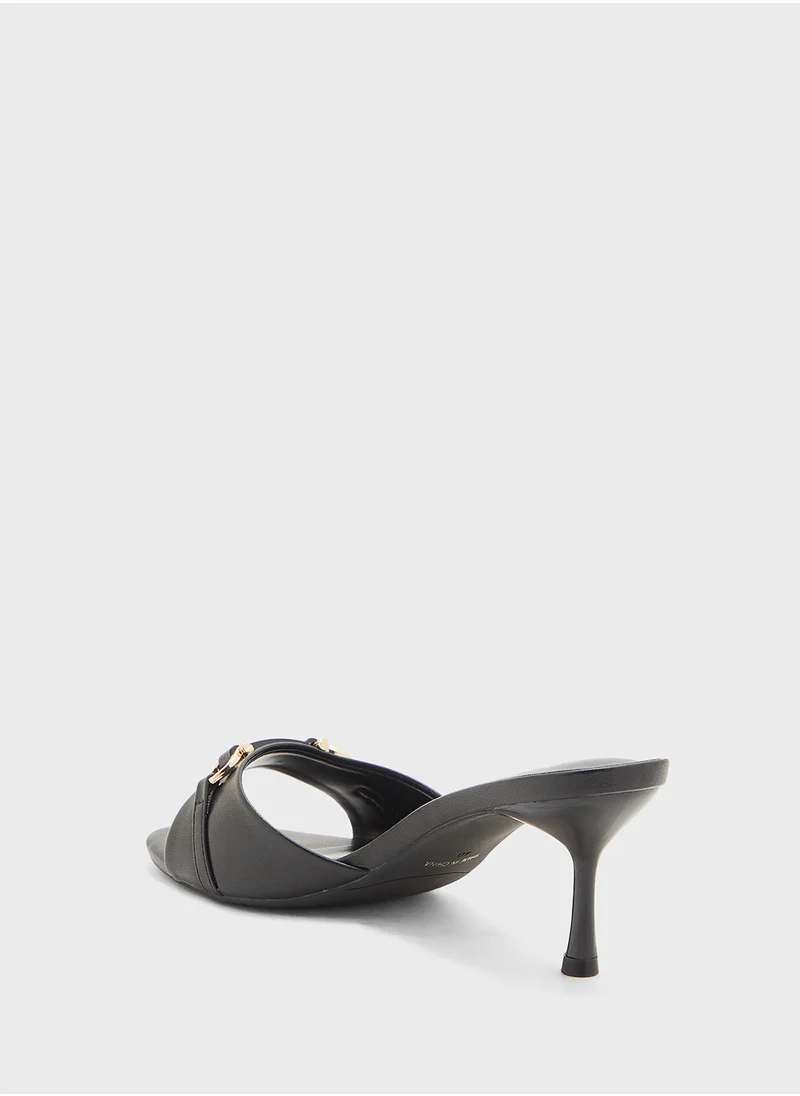 ايلا Horse Bit Trim Mule Heel Sandal