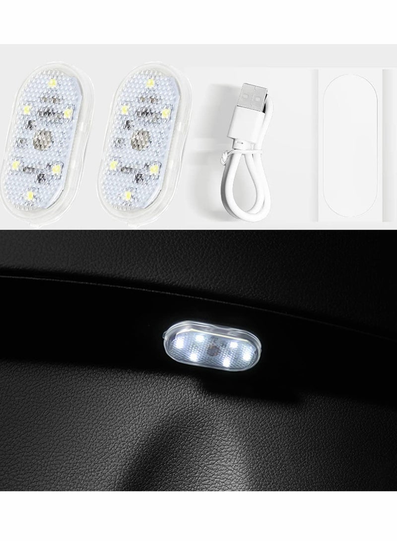 Loquat Car LED Lights Interior Portable Small Incar LED Touch Lights with 6 Bright LED Lamp Beads - Image 1