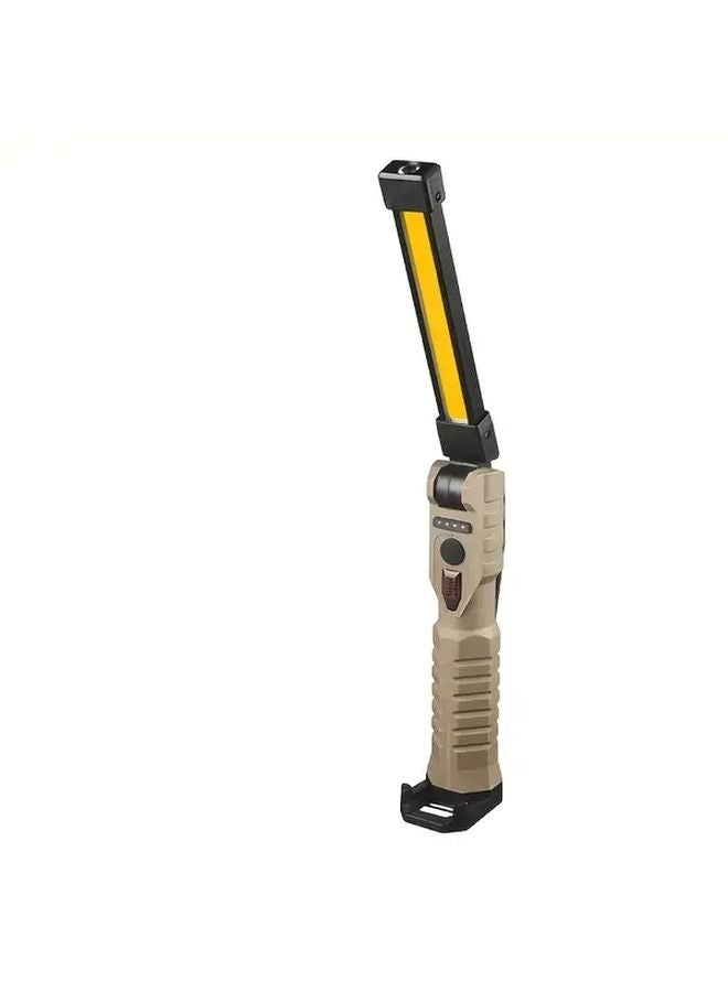 Khaki Magnetic LED Flashlight Hands Free Work Light Rechargeable Portable Emergency Light - Image 1