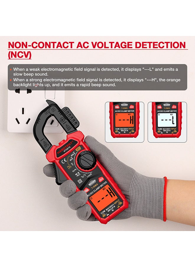 HABOTEST HT207D 4000 Counts Digital Clamp Meter Multimeter Handheld AC DC Voltage Current Voltmeter Diode Resistance Clamp Meter High-Precision Multifunctional Digital Display Clamp Meter  - Image 4