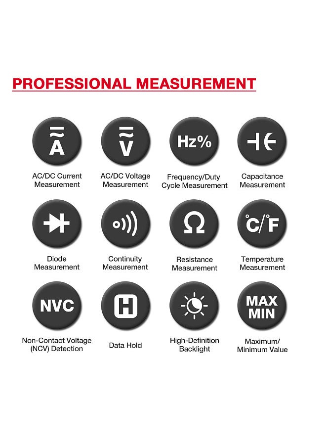 HABOTEST HT207D 4000 Counts Digital Clamp Meter Multimeter Handheld AC DC Voltage Current Voltmeter Diode Resistance Clamp Meter High-Precision Multifunctional Digital Display Clamp Meter  - Image 5