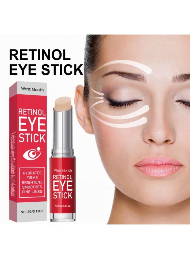 WEST MONTH Retinol Eye Stick, Portable Under Eye Skin Care Balm, Moisturizing Eye Cream Stick for Daily Eye Area Skincare, 3g - Image 1