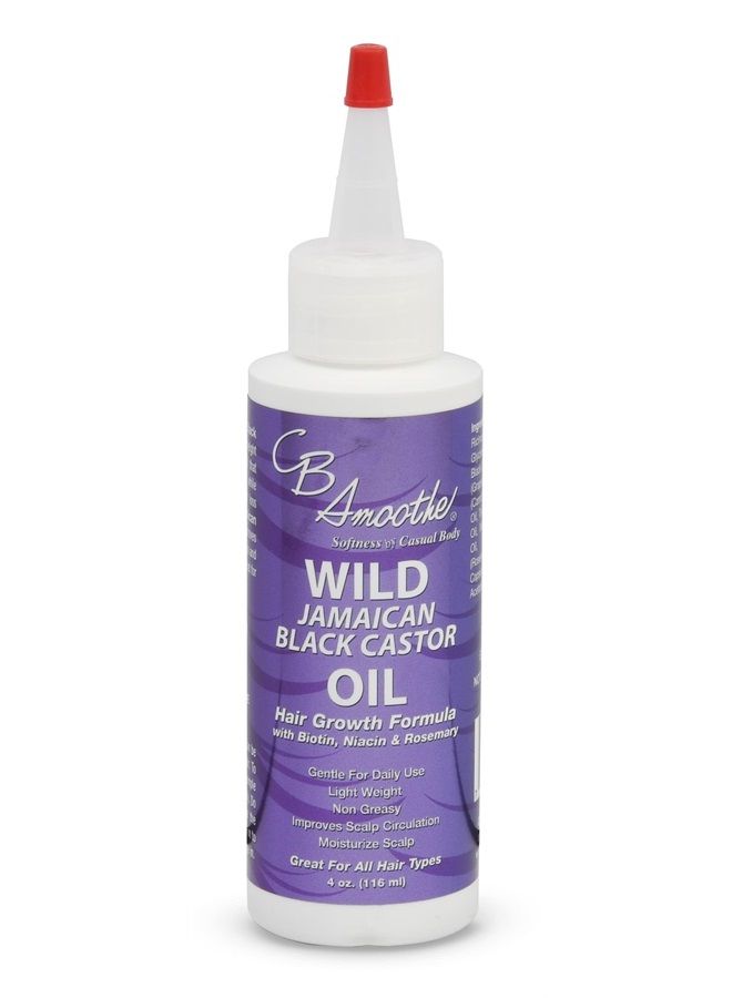 C B SMOOTHE CB Smoothe Wild Jamaican Black Castor Oil (4 Oz) – Hair Growth Formula with Biotin, Niacin & Rosemary – Gentle For Daily Use – Light Weight - Non Greasy – Improves Scalp Circulation - Image 1