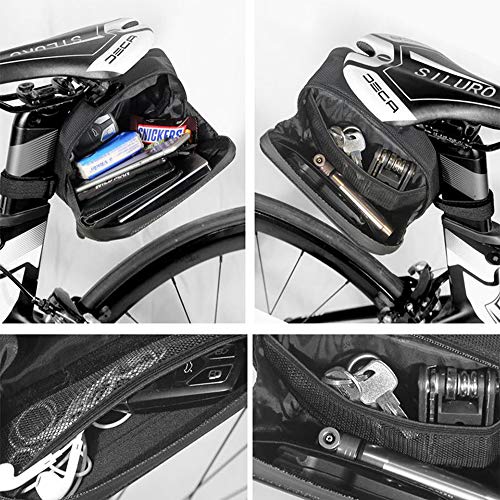WILD MAN 1.2L Cycling Waterproof Hard Shell Bike Saddle Bag Under Seat for Road Mountain Bicycle Cycling(Black,ES7) - Image 5
