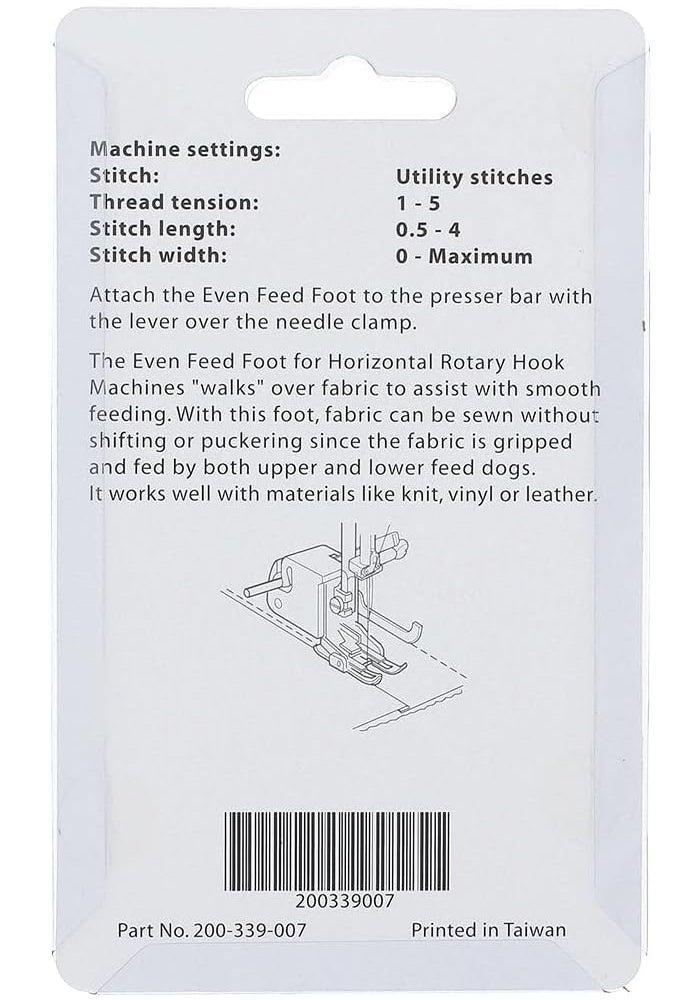 Janome Even Feed Foot (Open Toe) for Horizontal Rotary Hook Sewing Machines - Image 4