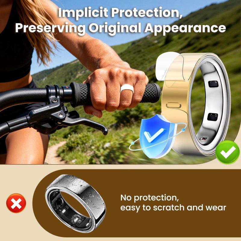 pupvus 10 Pack Ultra-Thin Clear Protector for Oura Ring Gen 4/3, Invisible Full-Cover Scratch-Resistant Film Skin Compatible with Gen 4 Ceramic & Gen 3 Horizon/Heritage - Image 5