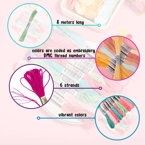 Athena's Elements Athena’s Elements Embroidery Floss | Rainbow Thread for Embroidery, Cross Stitch Thread, Customized Independent Packaging（100 Colors）(Mermaid Color Palettes) - Image 3