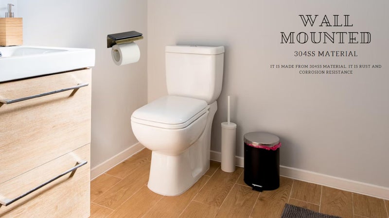 JAGGER حامل ورق المرحاض من جاجر JAG337 من الفولاذ المقاوم للصدأ بدرجة 304 مع حامل للهاتف المحمول - حامل لفافة المناديل للمطبخ - ملحقات الحمام (نحاس عتيق) - Image 5