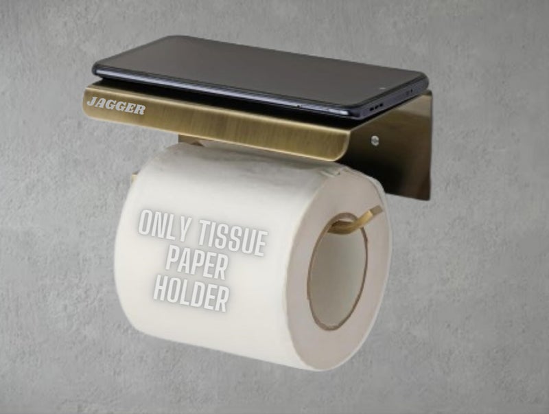 JAGGER حامل ورق المرحاض من جاجر JAG337 من الفولاذ المقاوم للصدأ بدرجة 304 مع حامل للهاتف المحمول - حامل لفافة المناديل للمطبخ - ملحقات الحمام (نحاس عتيق) - Image 2