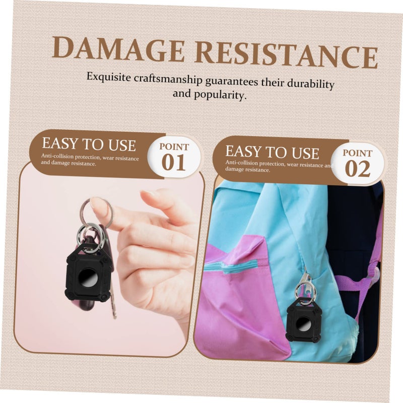 2pcs AirTag Keychain Case Cover Protector 4 5x4cm Size TPU Lightweight As Shown Color - Image 5