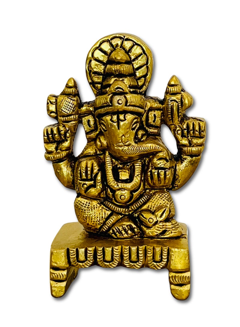 Divine Design Ganesh Ji on Pata – A Symbol of Auspicious Beginnings and Prosperity(3 inches) - Image 1