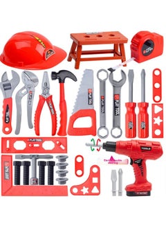 Wawa Home Area Material Layout Small Class Kindergarten Middle Class Children's Toolbox Suit Boy Screwdriver Toy-Color:Mesh Bag 31-piece Set + Flashlight Brick-Specification:Standard