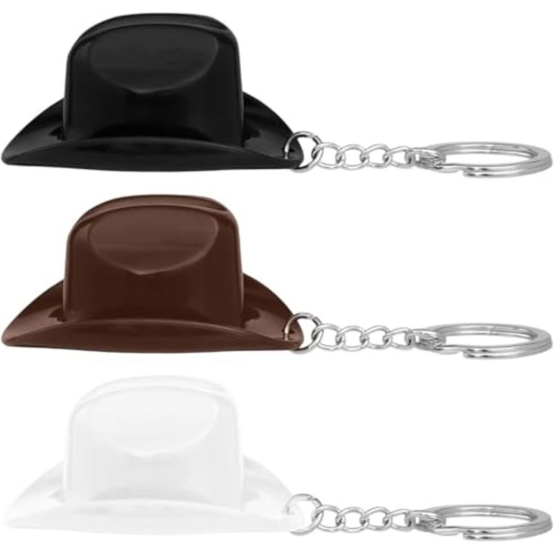 3 Pack Cowboy Hat Bottle Opener Keychain, Western Style Metal Beer and Soda Can Opener, Party Decor Gift for Men Women Beer Lovers - Image 1